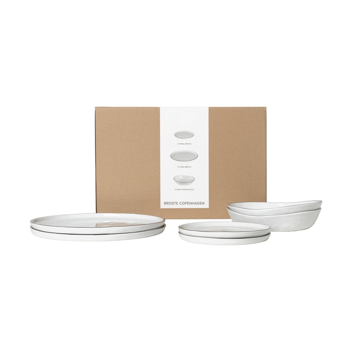 Broste Copenhagen Nordic Salt dinner set for two 6 pieces