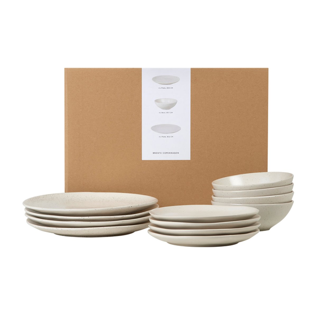 Broste Copenhagen Nordic Vanilla dinner service set 12 pieces