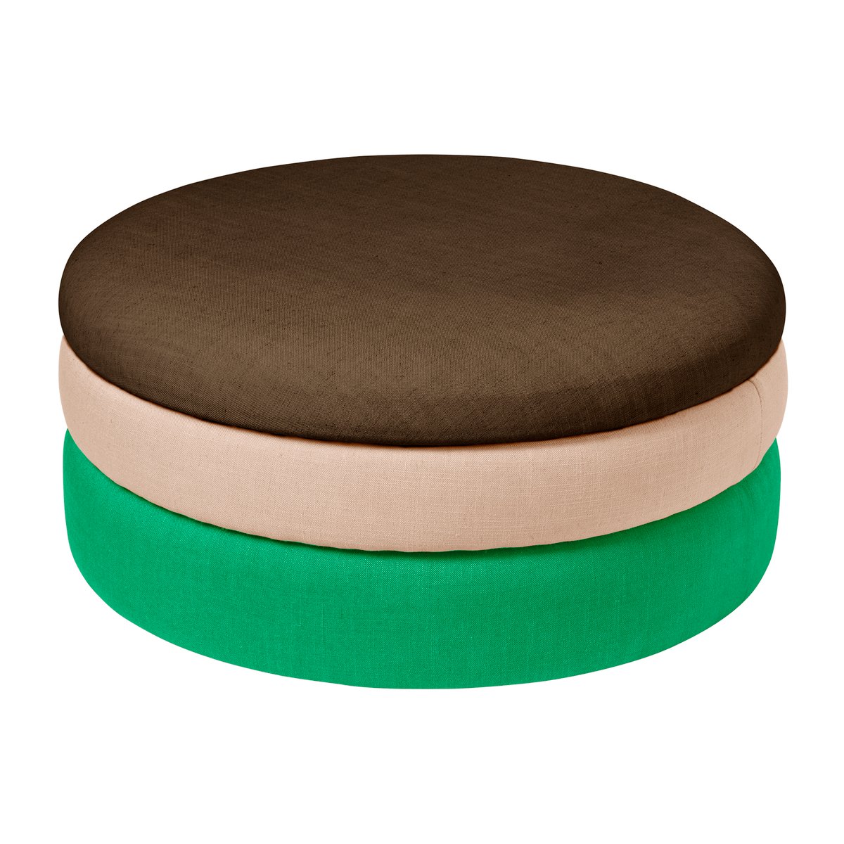 Broste Copenhagen Pond pouffe 30 cm Emerald green-rose-coffee