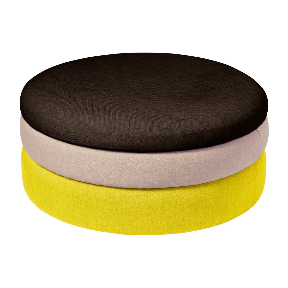 Broste Copenhagen Pond pouffe 30 cm Yellow-beige-dark grape