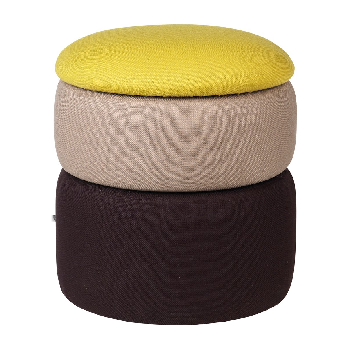 Broste Copenhagen Pond pouffe 42 cm Yellow-beige-dark grape