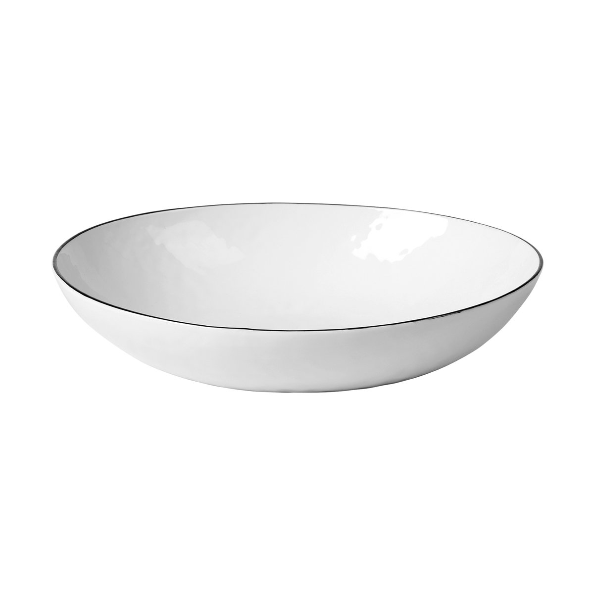 Broste Copenhagen Salt bowl 23x19.5x5 cm White-black rim