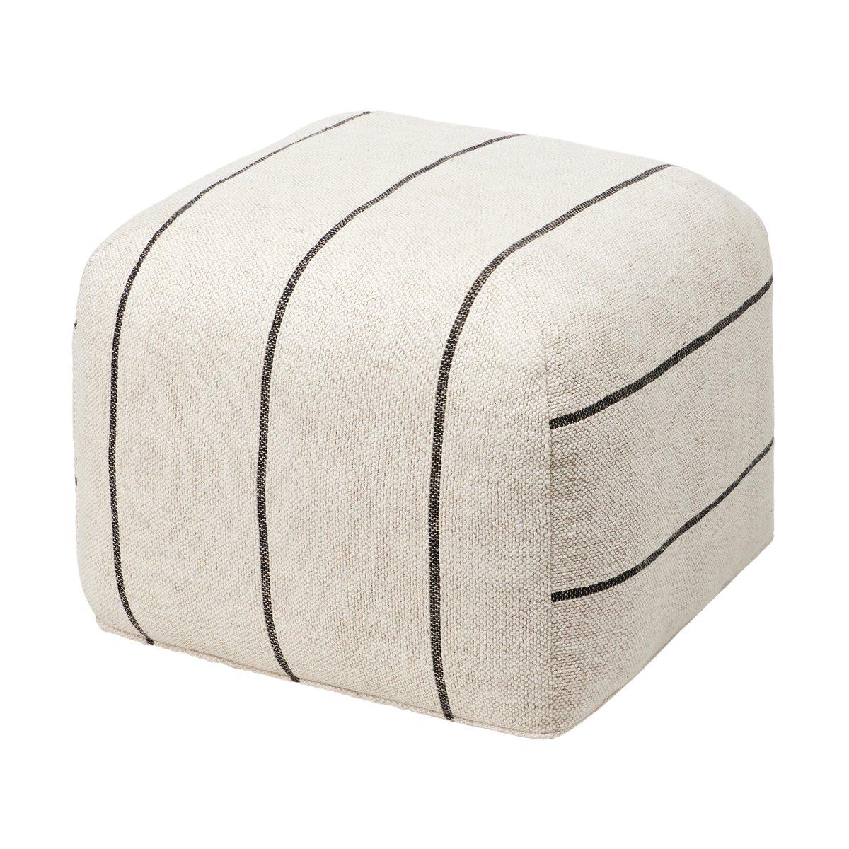 Broste Copenhagen Sigrid pouf 50x50 cm Light beige-black