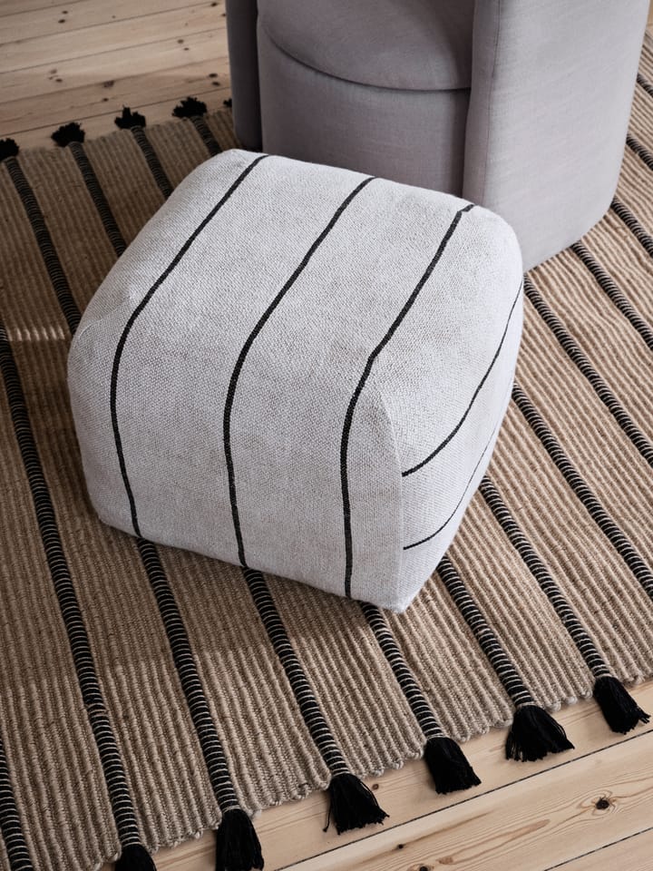 Sigrid pouf 50x50 cm, Light beige-black Broste Copenhagen