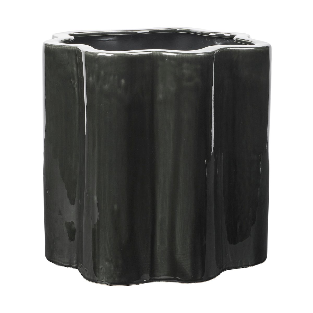 Broste Copenhagen Sonja flower pot H:36 cm Dark green