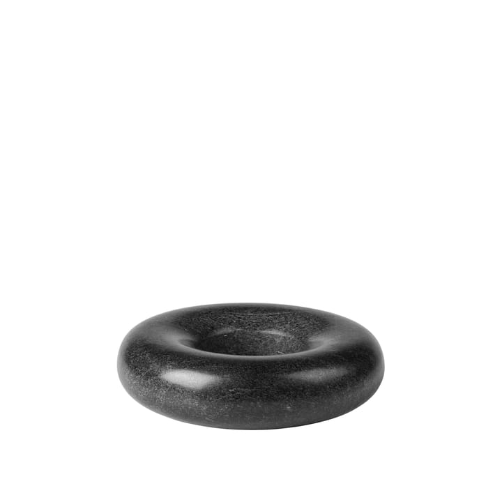 Torus candlestick Ø17,5x5 cm, Marble black Broste Copenhagen