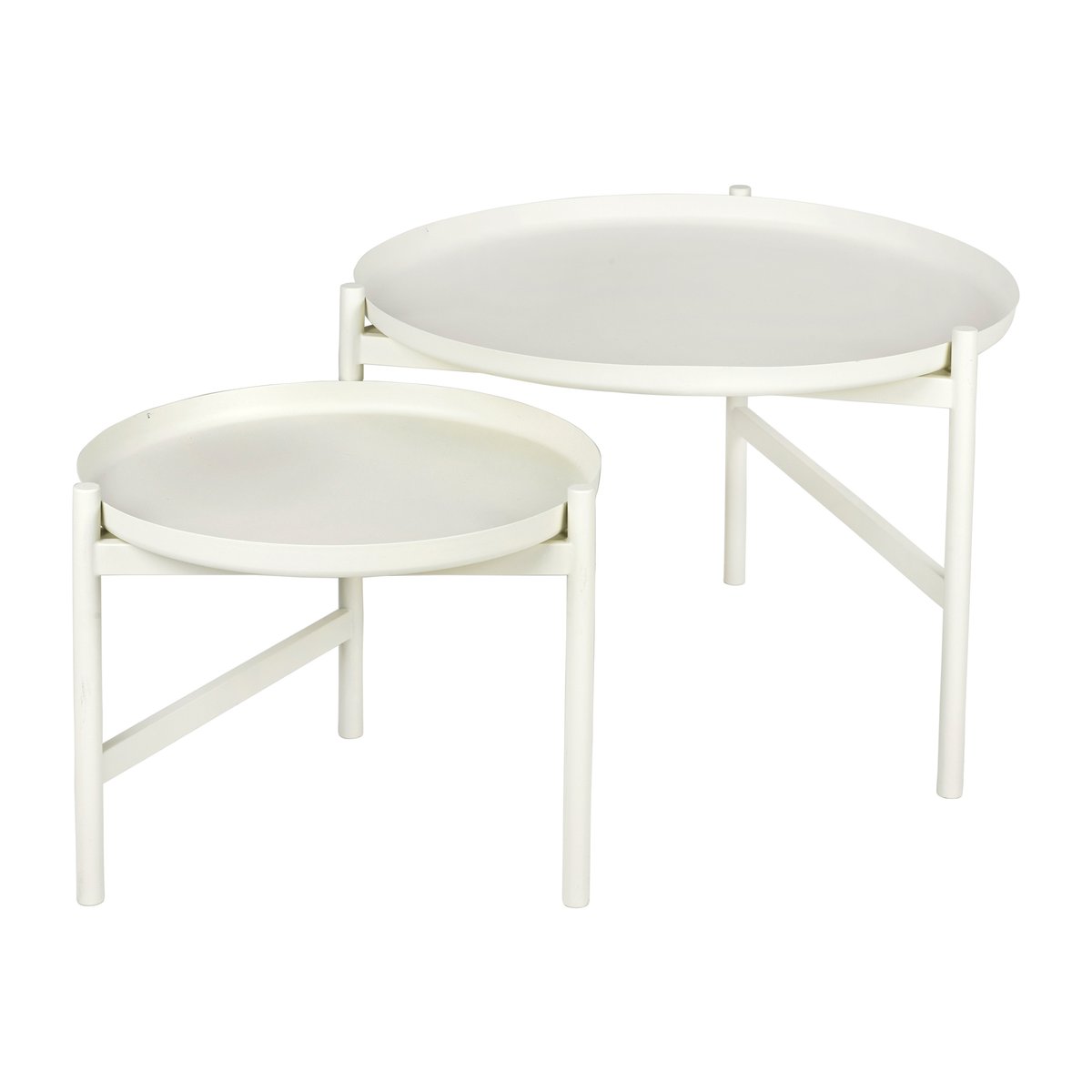 Broste Copenhagen Turner table side table Ø70 cm White