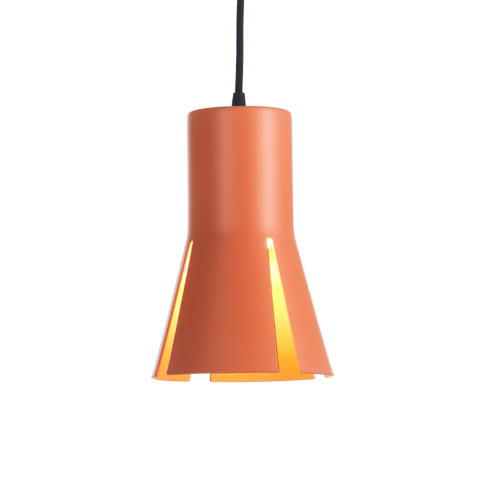 Bsweden Split 17 pendant Orange matte, black textile cord