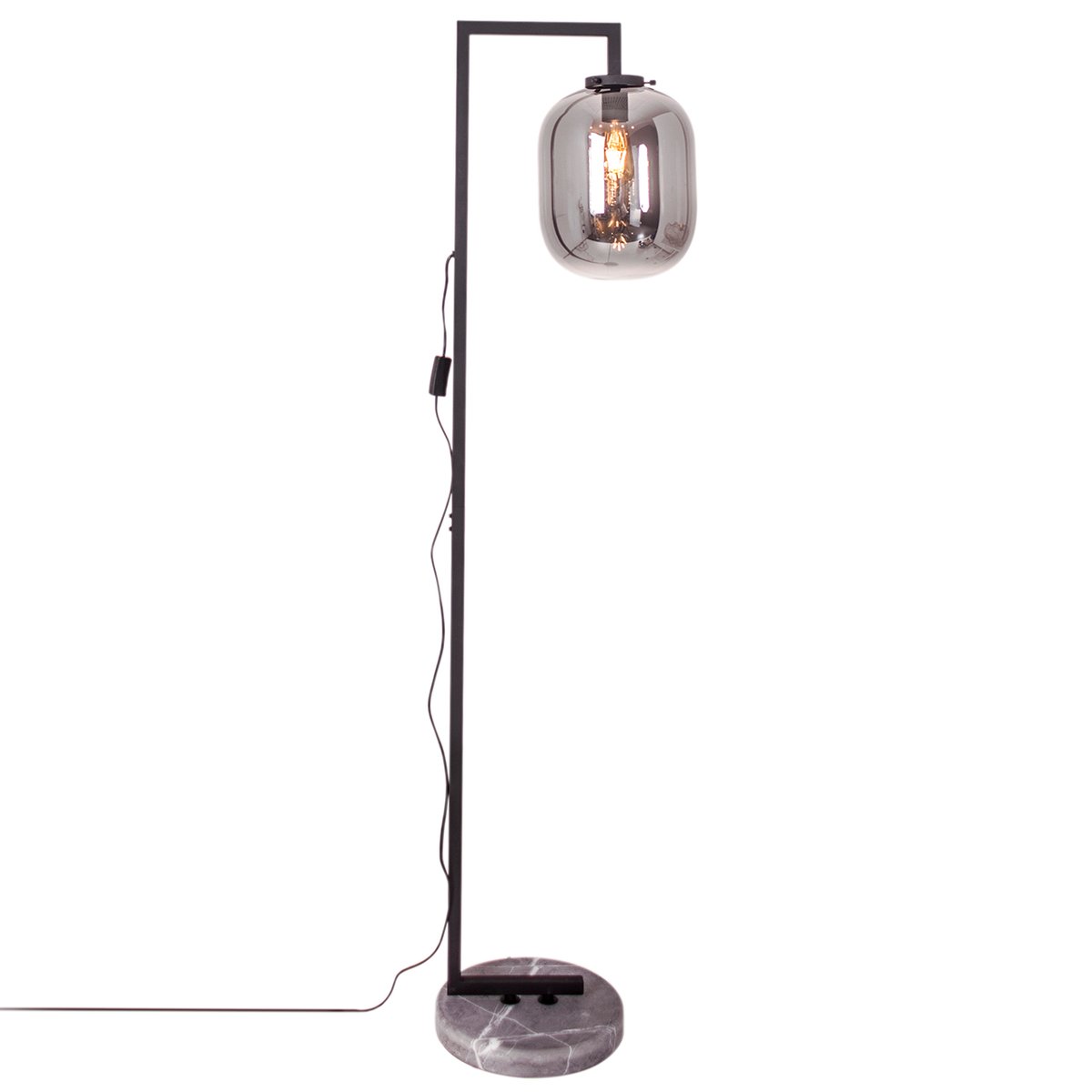 By Rydéns Leola floor lamp Black marble-Smokey grey