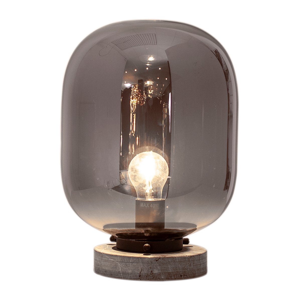 By Rydéns Leola table lamp black marble-smoke grey