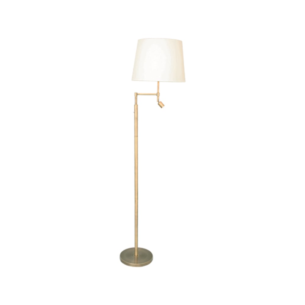 By Rydéns Orlando floor lamp Beige, antique brass stand