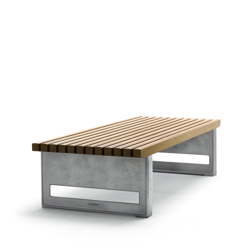 Byarums bruk Block bench Oak oil, wide, raw aluminum stand