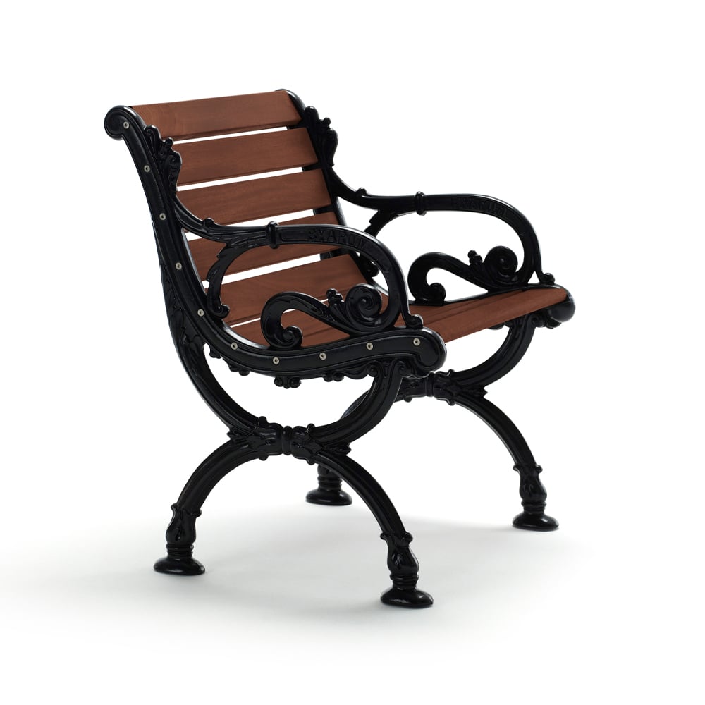 Byarums bruk Byarum armchair Pine brown glaze, black stand