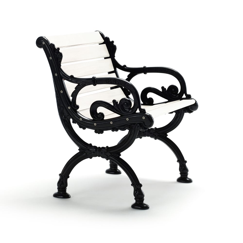 Byarums bruk Byarum armchair White lacquered pine, black stand