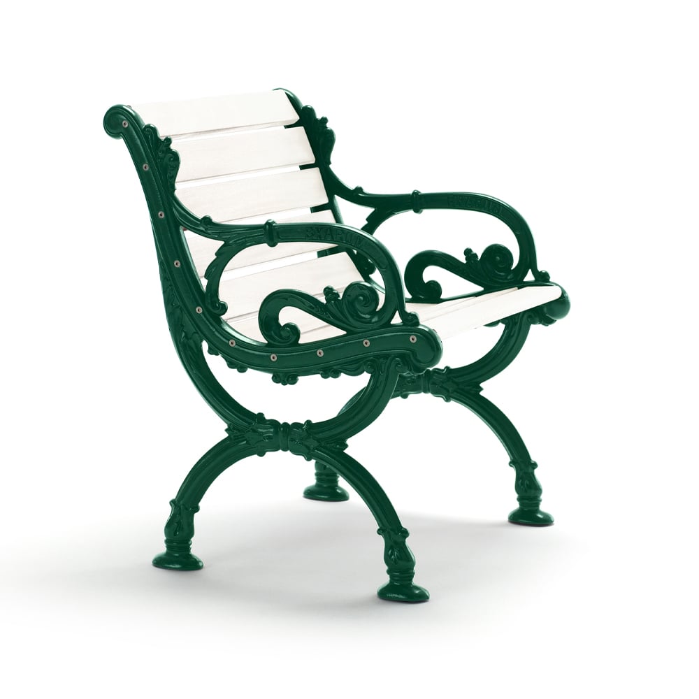 Byarums bruk Byarum armchair White lacquered pine, green stand