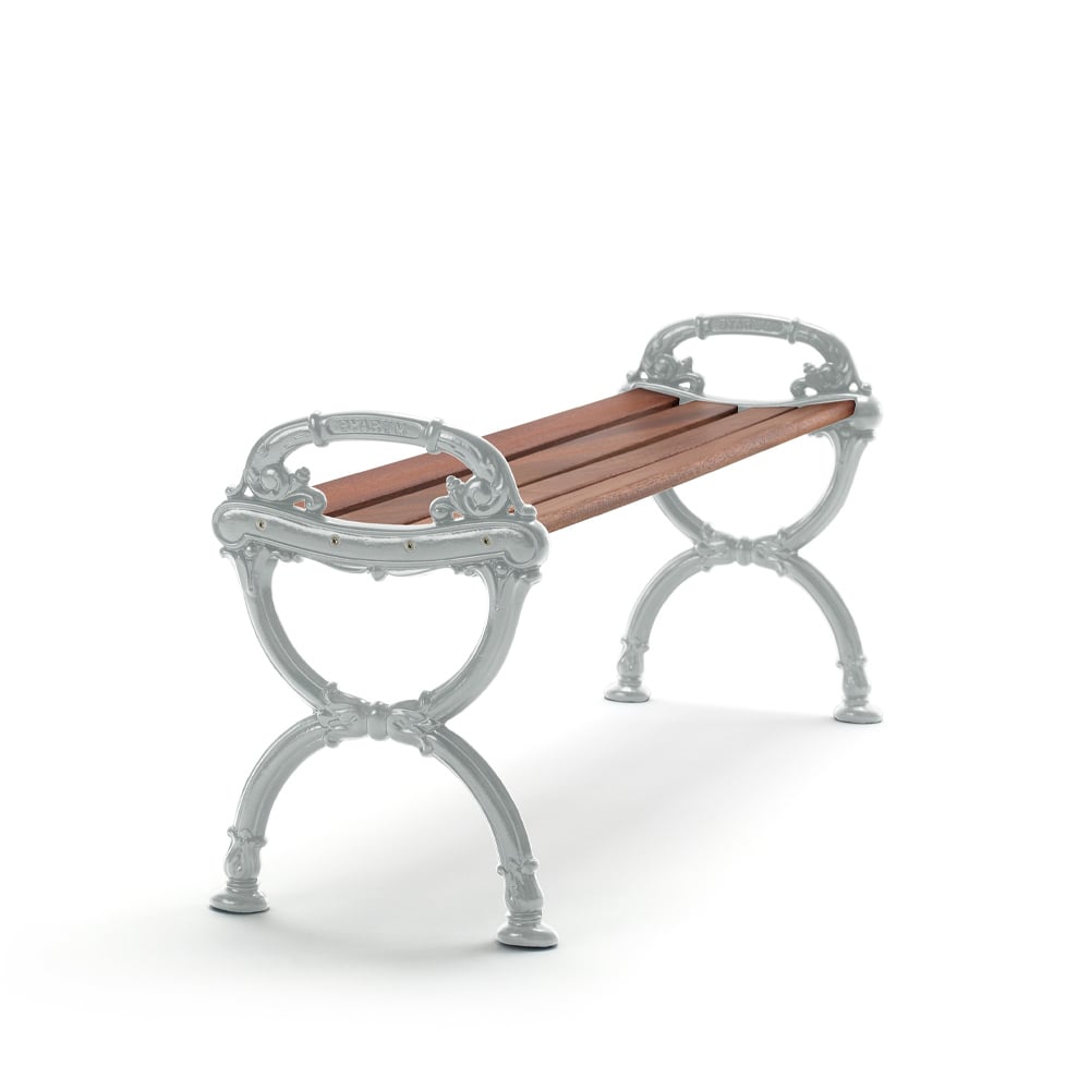 Byarums bruk Byarum Bench Mahogany, raw aluminum stand