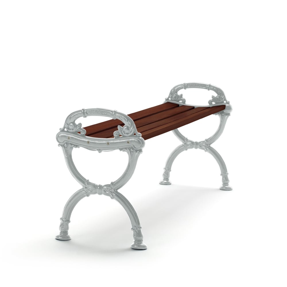 Byarums bruk Byarum Bench Pine brown stain, raw aluminum stand