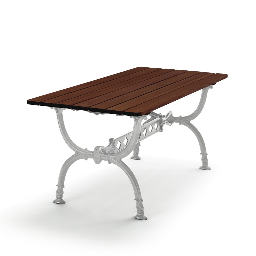 Byarums bruk Byarum table 142x72 cm Pine brown glaze, raw aluminum stand