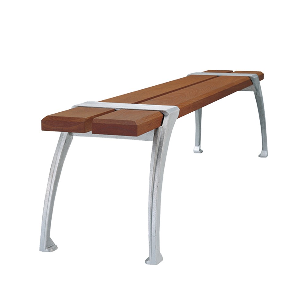 Byarums bruk Haga bench Mahogany oil, raw aluminum stand