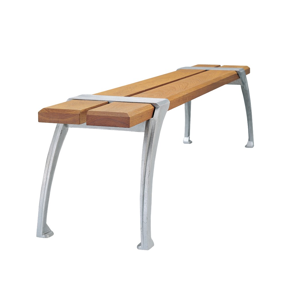 Byarums bruk Haga bench Oak oil, raw aluminum stand