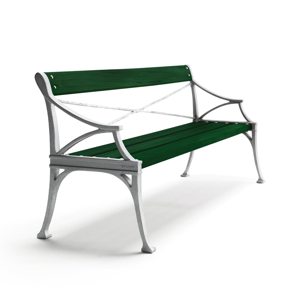 Byarums bruk Lessebo sofa Green, raw aluminum stand