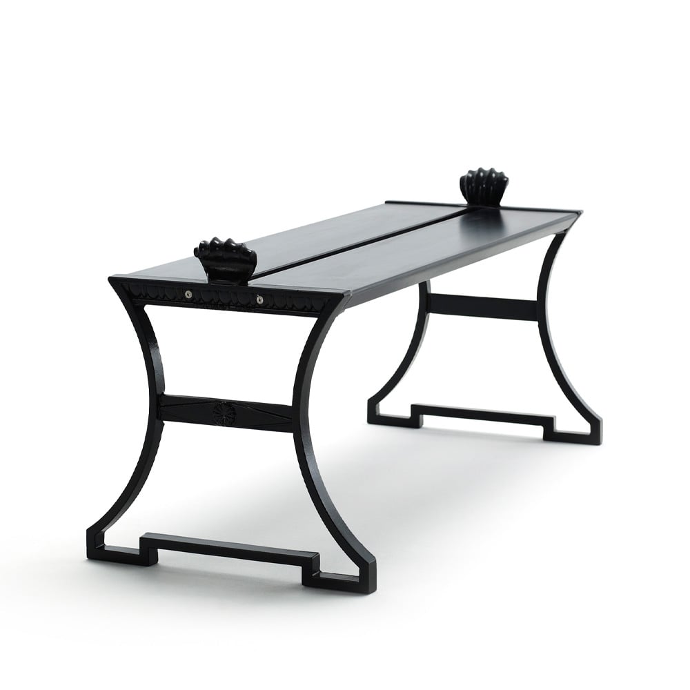 Byarums bruk Sneckan bench Black lacquered pine, black stand