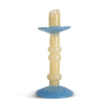 Lara candle holder M 26 cm - Light beige-light blue - Byon