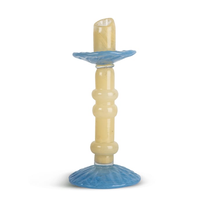 Lara candle holder M 26 cm - Light beige-light blue - Byon