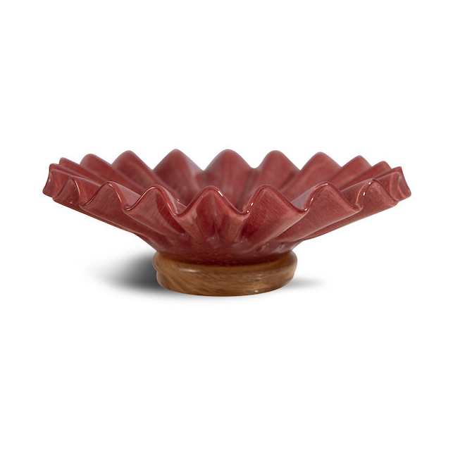 Byon Lori bowl M Ø18 cm Bordeaux-beige | Scandinavian Design | Decorative bowls | Beige