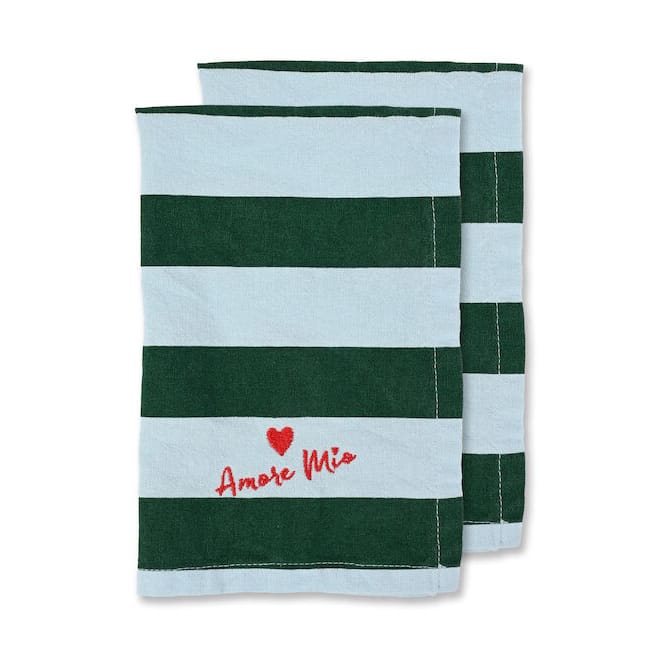 Love napkin 45x45 cm 2-pack - Green-light blue - Byon