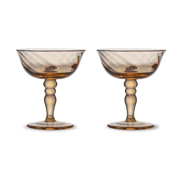 Opacity Italian champagne coupe 15 cl 2-pack - Peach - Byon