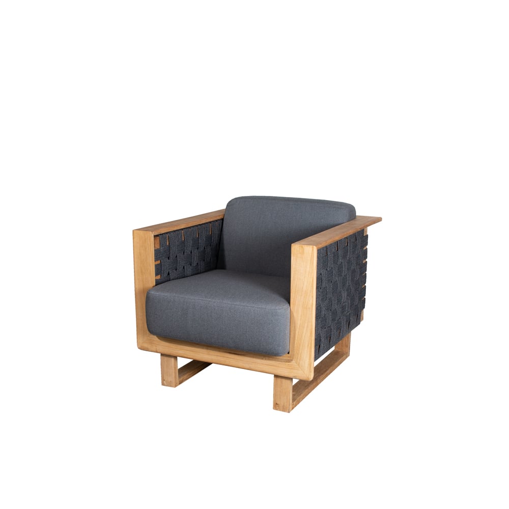 Cane-line Angle lounge chair Dark grey, teak