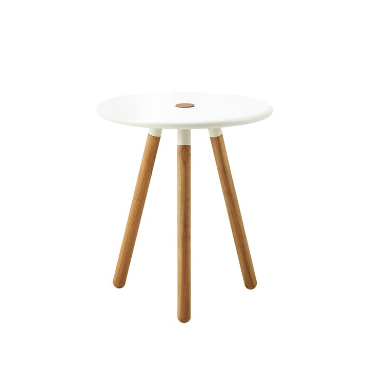 Area table/stool Ø40 cm - White, teak legs - Cane-line