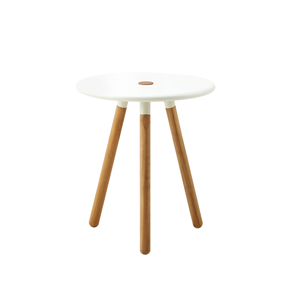 Cane-line Area table/stool Ø40 cm White, teak legs