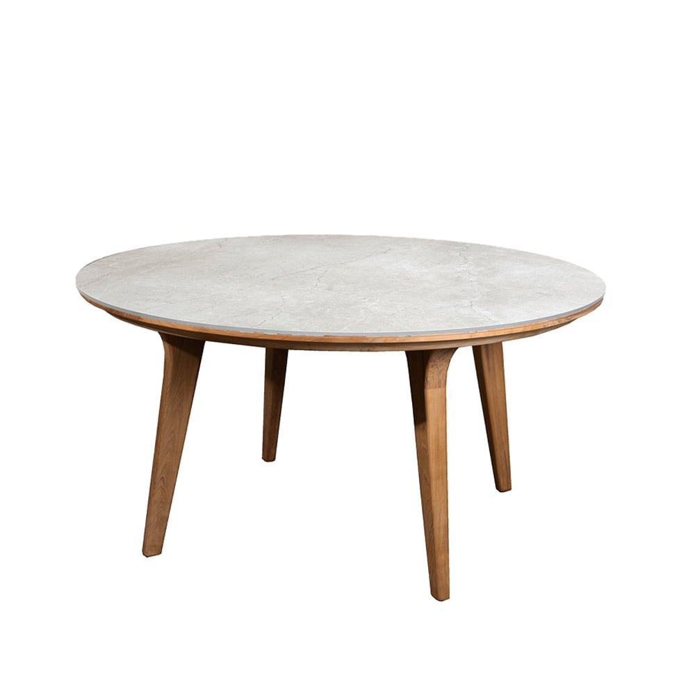 Cane-line Aspect dining table round Fossil grey-teak