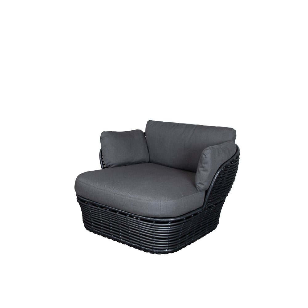 Cane-line Basket lounge armchair Graphite grey, incl. grey cushions