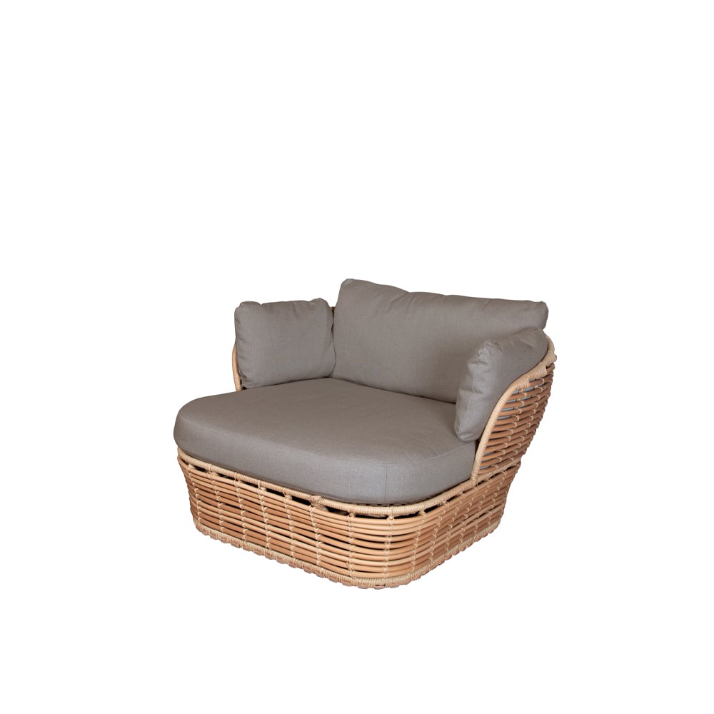 Cane-line Basket lounge armchair Natural, incl. taupe cushions