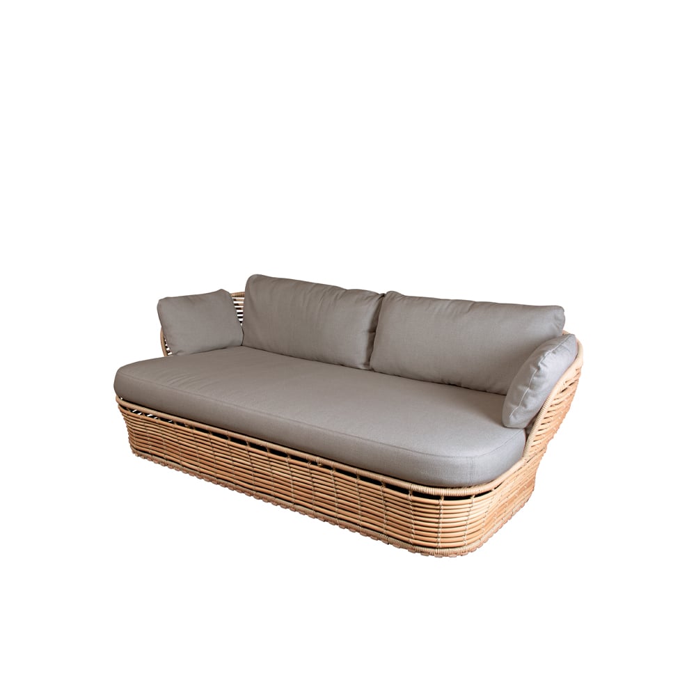 Cane-line Basket sofa 2-seater Natural, taupe cushions