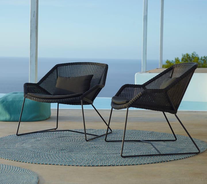 Breeze cushion set lounge chair, Cane-line Natté black Cane-line