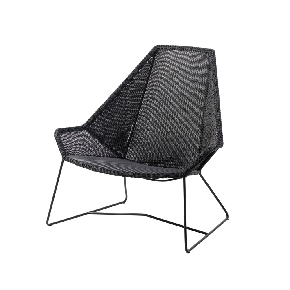 Cane-line Breeze lounge armchair high back weave Black