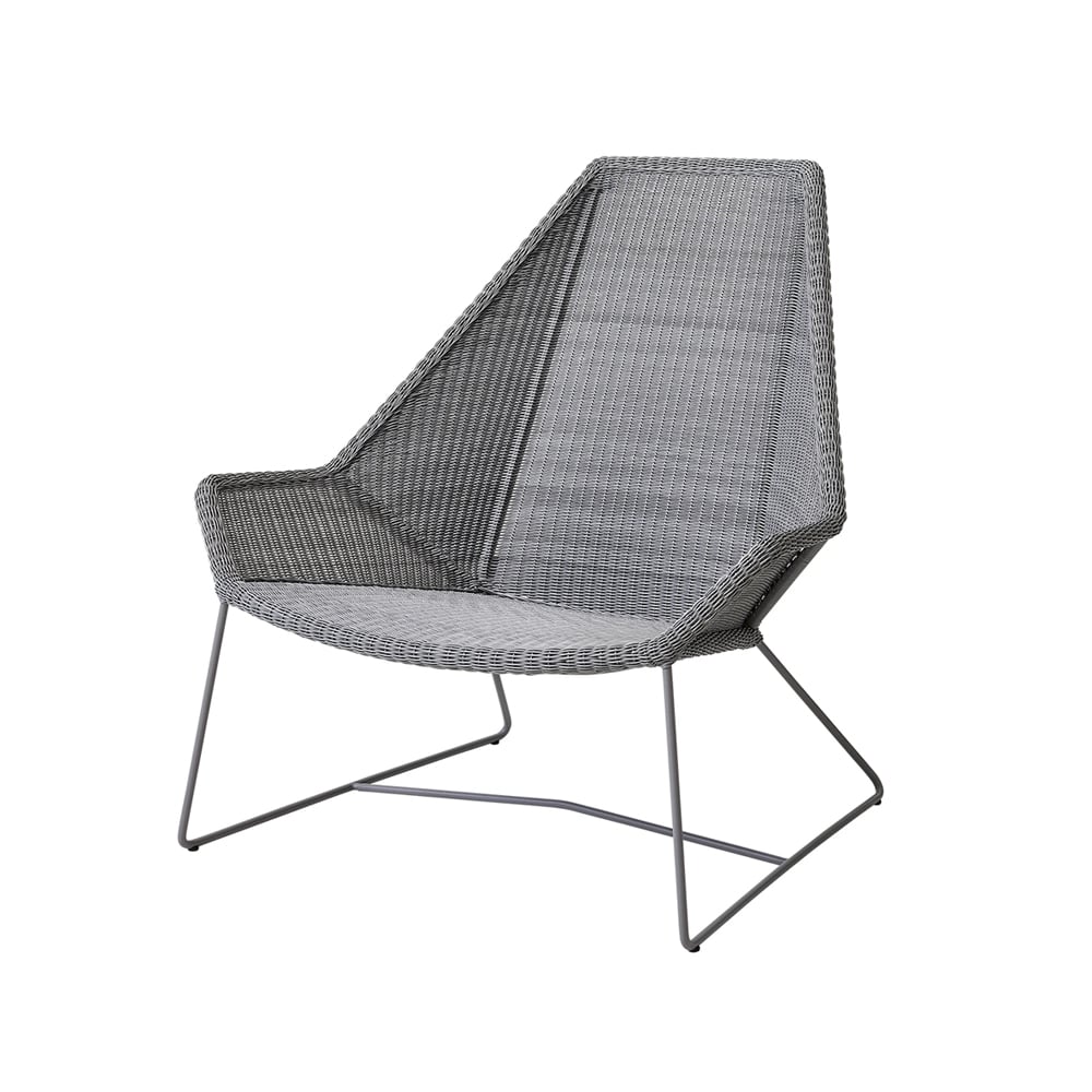 Cane-line Breeze lounge armchair high back weave Light grey