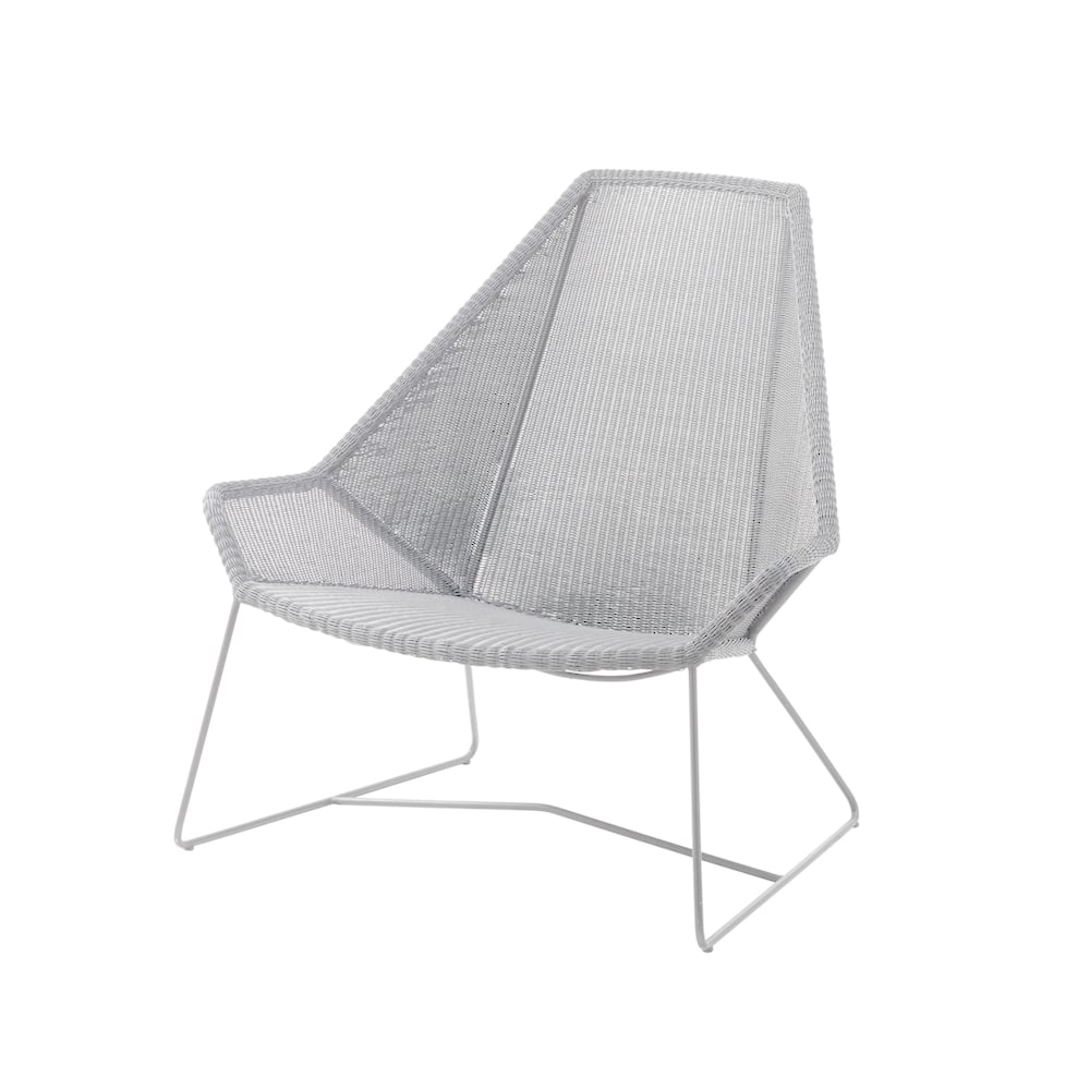 Cane-line Breeze lounge armchair high back weave White grey