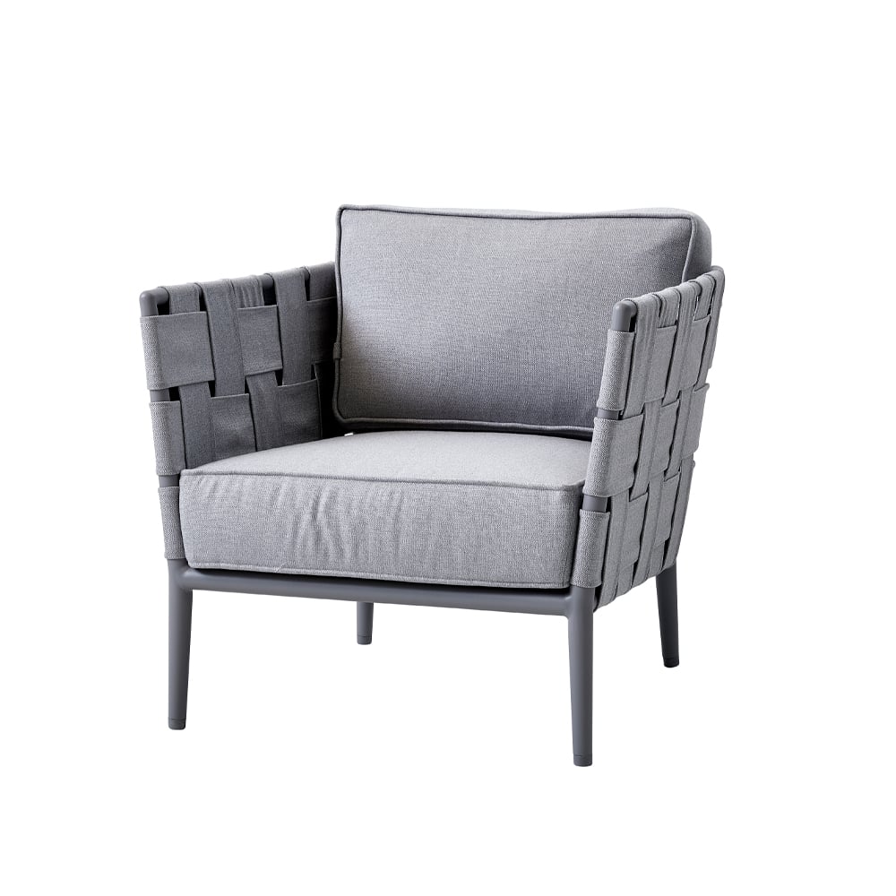 Cane-line Conic lounge armchair Light grey, incl. cushions