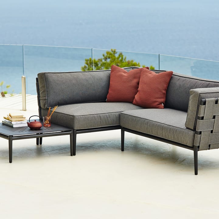 Conic modular sofa, Cane-Line airtouch grey, daybed, incl. cushions Cane-line