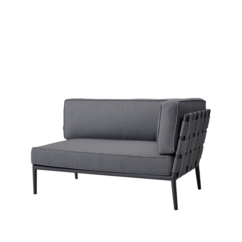 Cane-line Conic modular sofa Cane-Line airtouch grey, left, incl. cushions