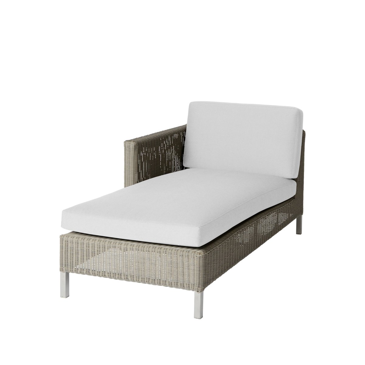 Cane-line Connect chaise longue Taupe, white cushions