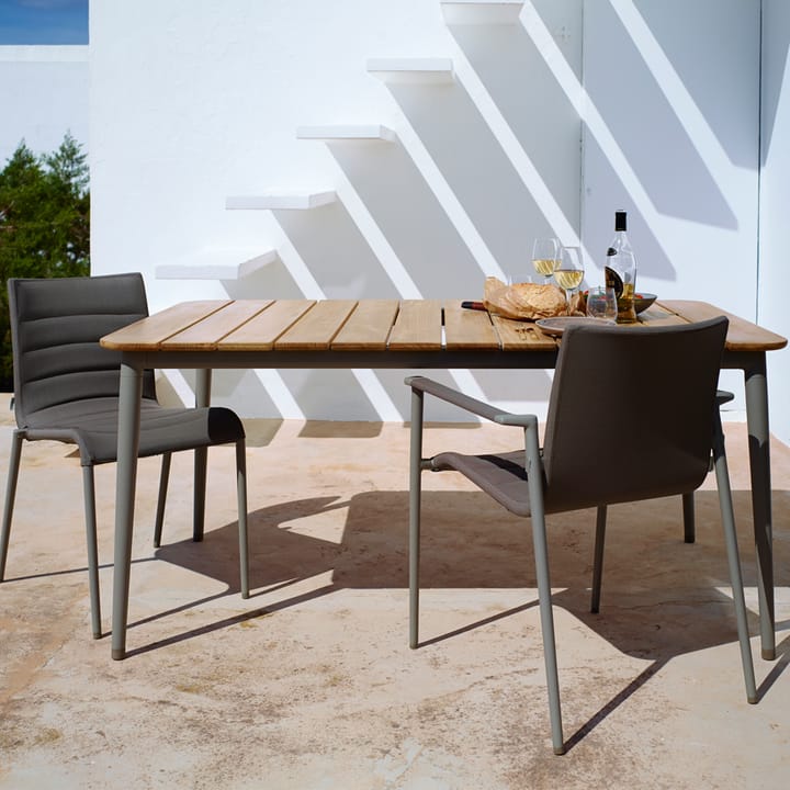 Core dining table teak 160x100x74 cm, Lava grey stand Cane-line