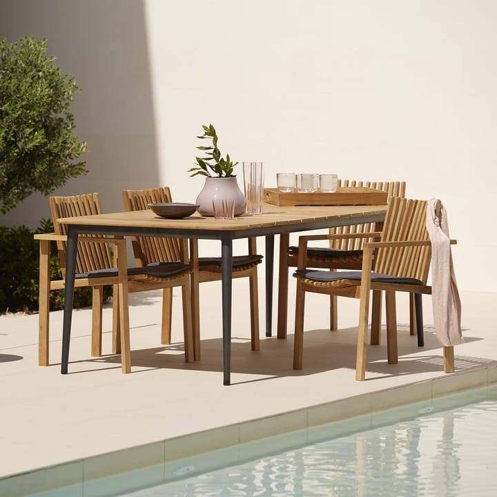 Core dining table teak 160x100x74 cm - Taupe tripod - Cane-line