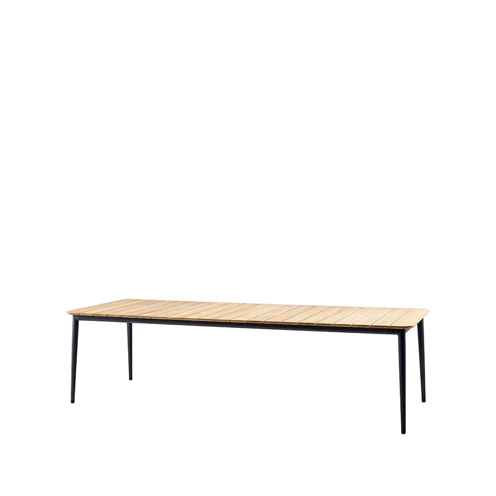 Cane-line Core dining table teak 274x100x74 cm Lava grey stand