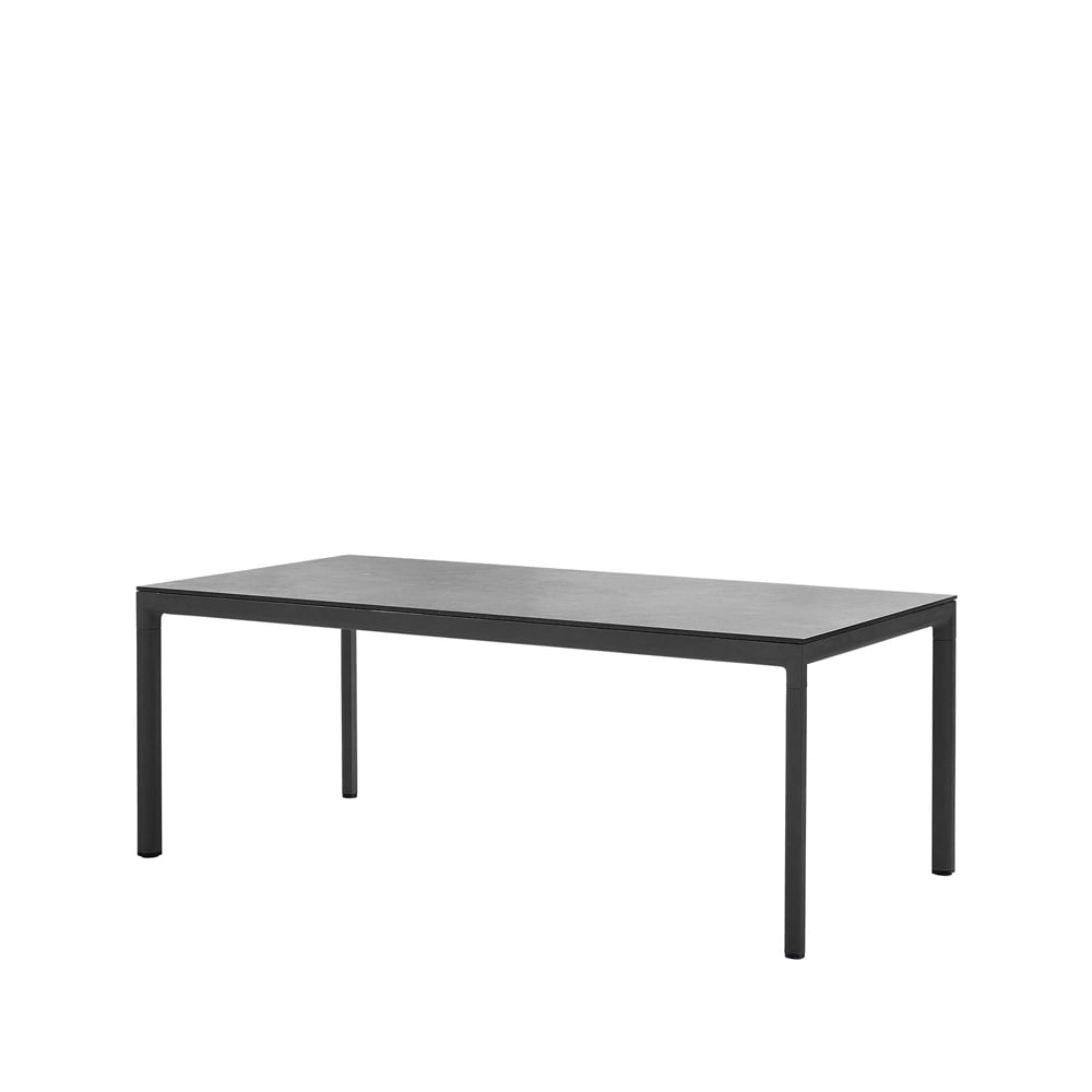 Cane-line Drop dining table Fossil black-lava grey aluminum base 100x200cm